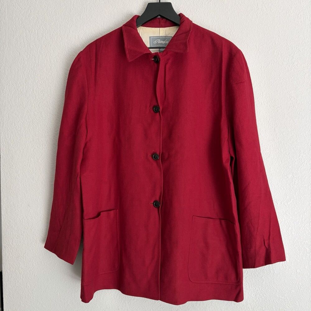 Pietrafesa Loro Piana Womens Red Camel Coat Size 14